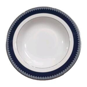 LRL Ralph Lauren Salad Plate Hastings Cobalt Blue White Porcelain Geometric RARE